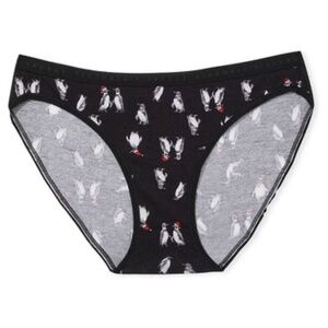 Victoria's Secret Stretch Cotton Bikini Panty Black Penguins XL NEW